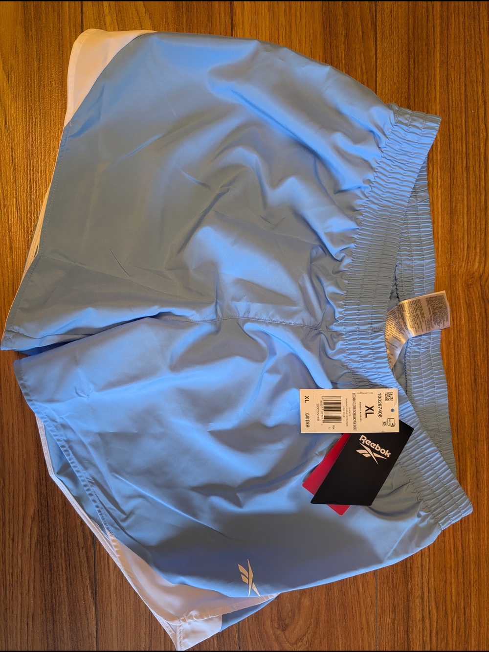 Reebok Light Blue Athletic Shorts with White Trim